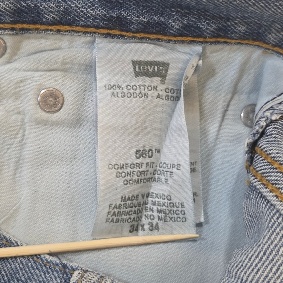 Levi 560 Jeans Mens W34 L33 Blue Denim Comfort Fit Straight Leg Zip Fly Casual - Picture 8 of 14